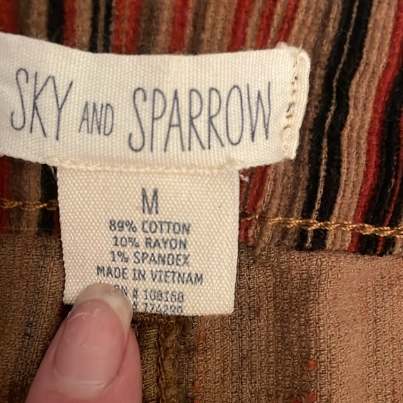 Sky and Sparrow Brown Black Mini Corduroy Skirt - Picture 5 of 5